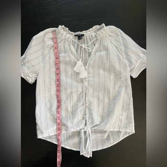 Paige White + Blue Embroidered Tie size S - Picture 7 of 11